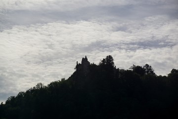 Fototapeta na wymiar Ruined castle on the hill. Slovakia