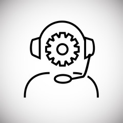 Help desc call center operator thin line on white background icon
