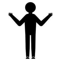 Man in a standing position glyph icon, Stick figure stickman glyph icon