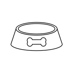 Dog bowl with food vector sketch icon isolated on background. Hand drawn Dog bowl with food icon. Sketch icon for infographic, website or app.
