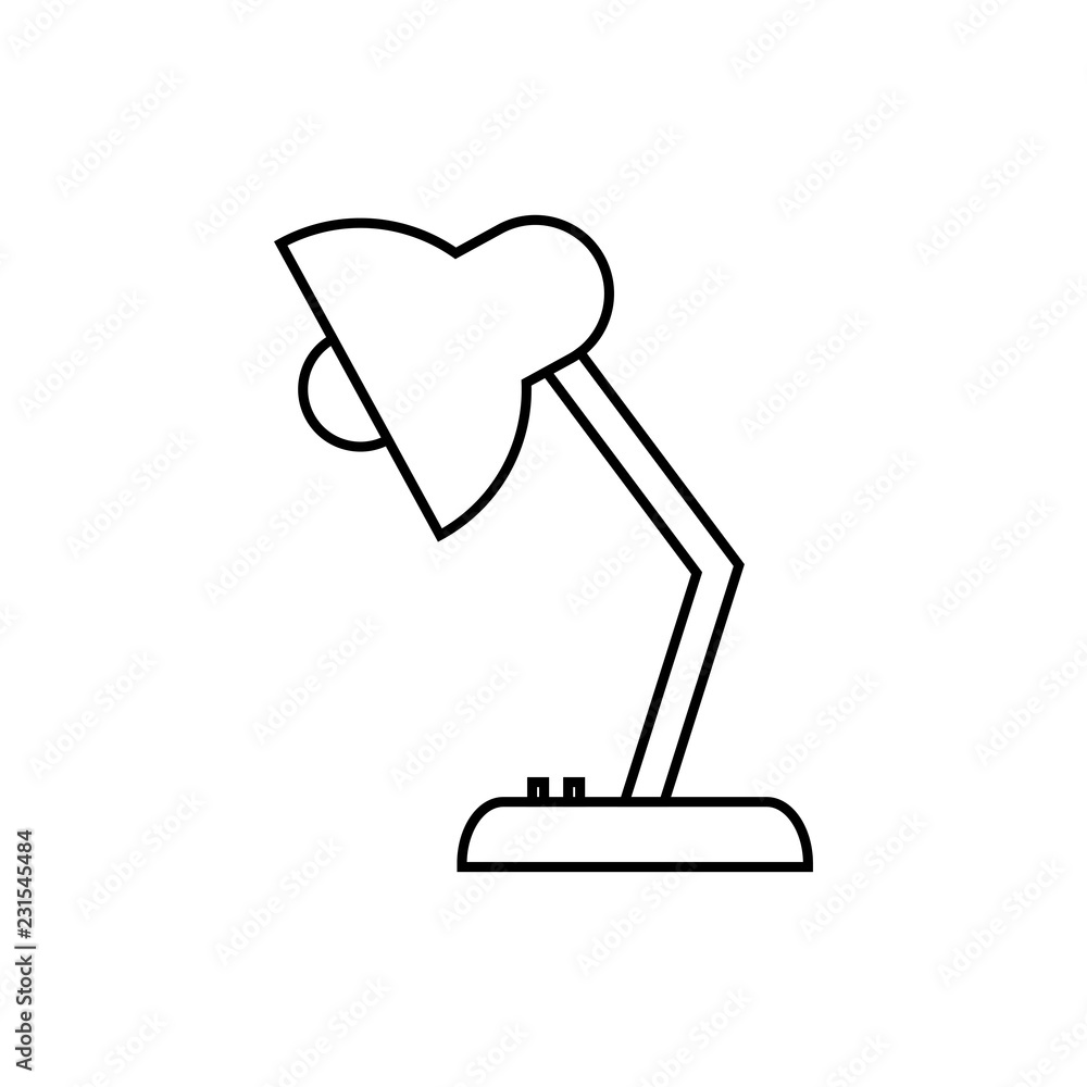 Aufkleber desk lamp outline icon. linear style sign for mobile concept and web design. table lamp simple line 