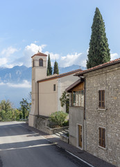 lombard, medieval church in Tignale in Italy