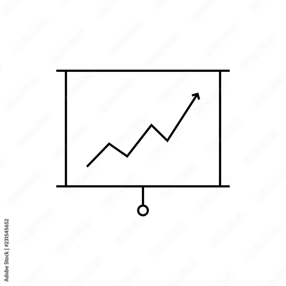 Aufkleber presentation chart outline icon. linear style sign for mobile concept and web design. business chart