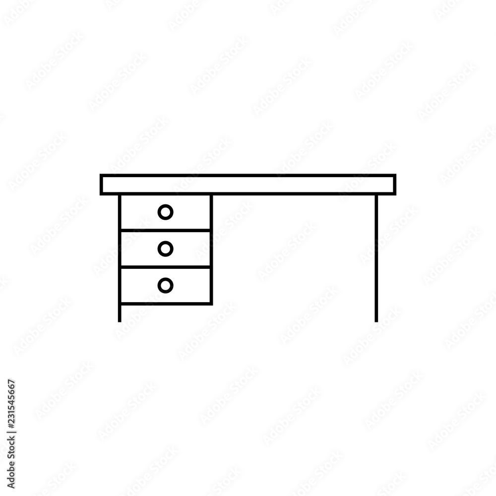 Poster bedside table concept vector linear icon isolated on transparent background, bedside table concept i