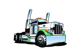 cartoon big rig truck vector illustration © Todd