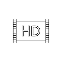 720p HD resolution outline icon. linear style sign for mobile concept and web design. Hdtv quality simple line vector icon. Symbol, logo illustration. Pixel perfect vector graphics