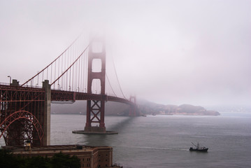 Golden Gate bridge in the mist