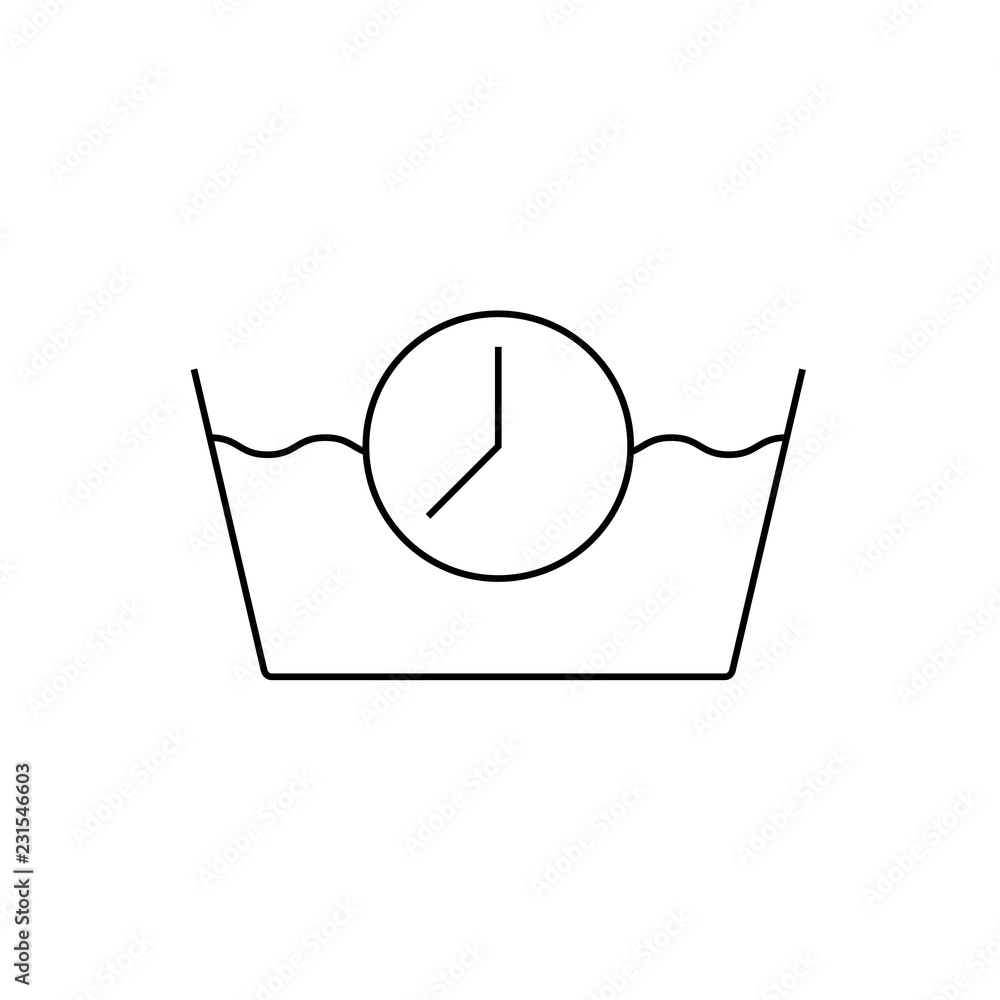 Poster water basin outline icon. linear style sign for mobile concept and web design. bath simple line vect
