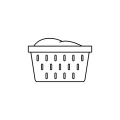 Laundry basket outline icon. linear style sign for mobile concept and web design. Basket with towels simple line vector icon. Symbol, logo illustration.