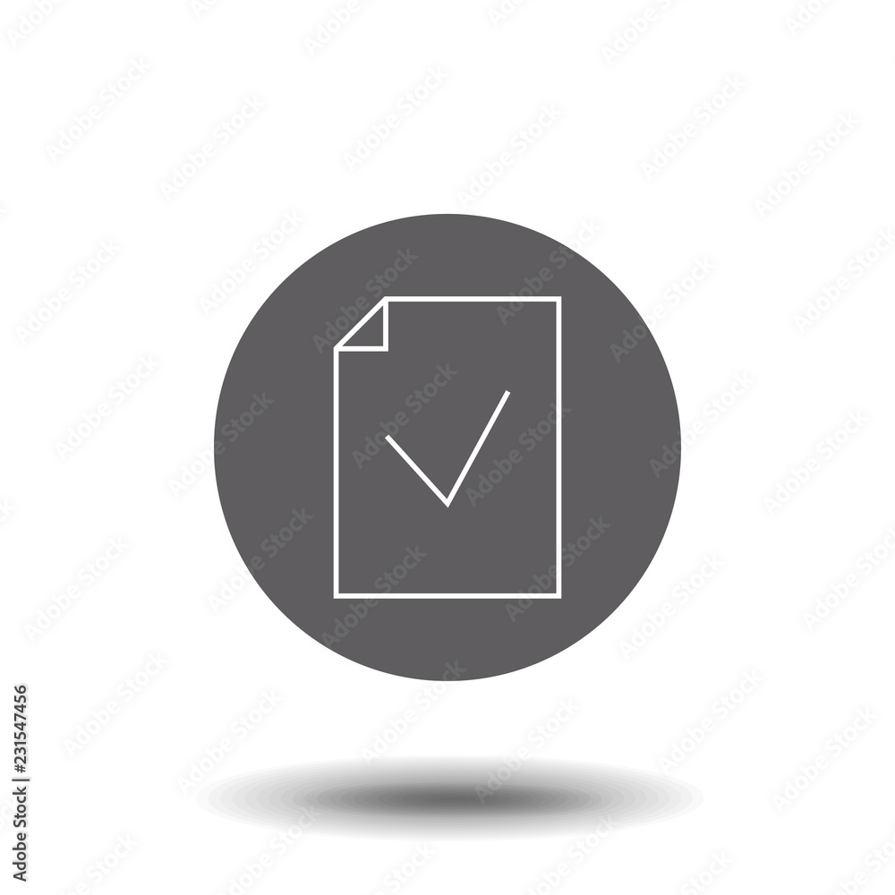 Poster approved document file outline icon. linear style sign for mobile concept and web design. paper doc 