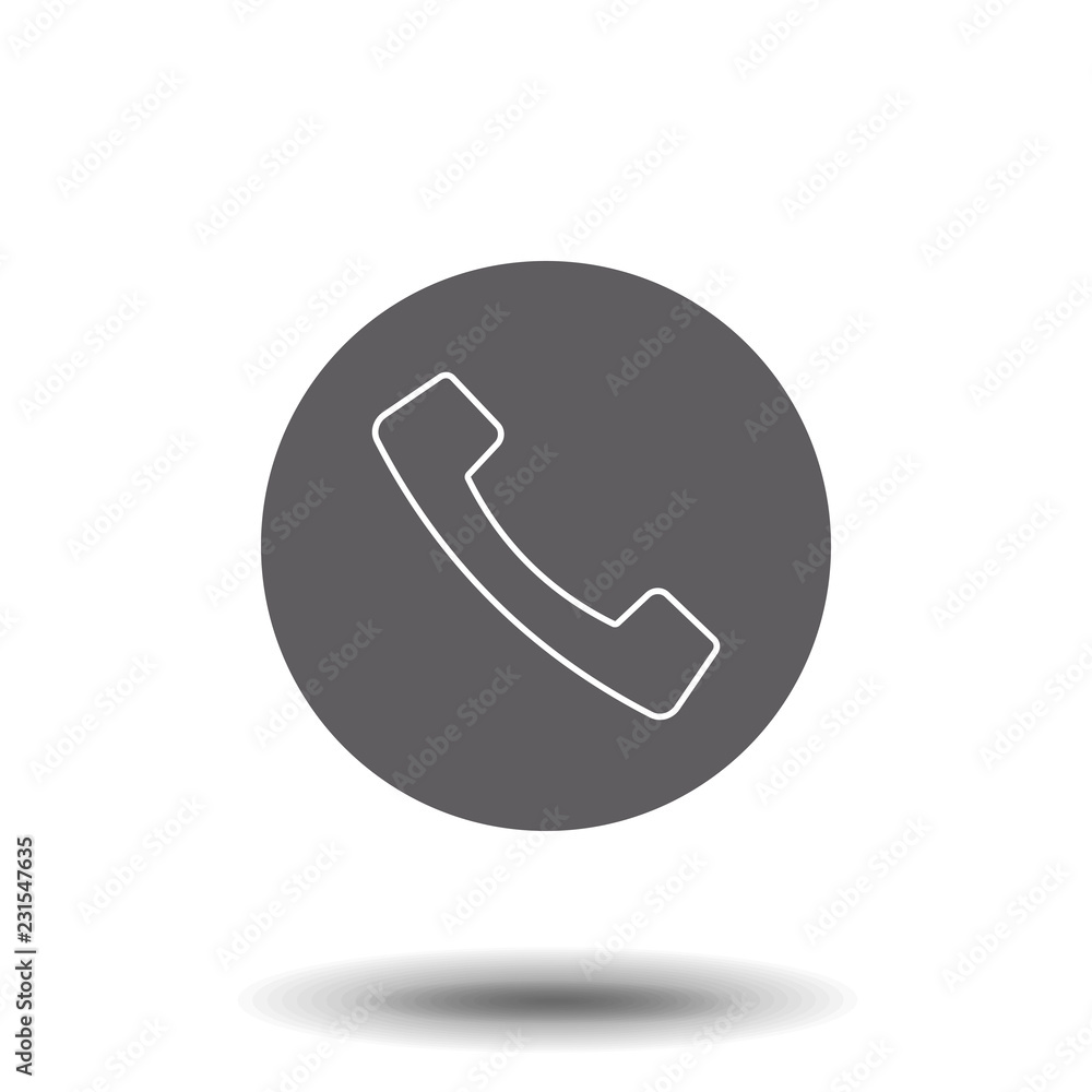 Poster telephone call outline icon. linear style sign for mobile concept and web design. handset phone simp