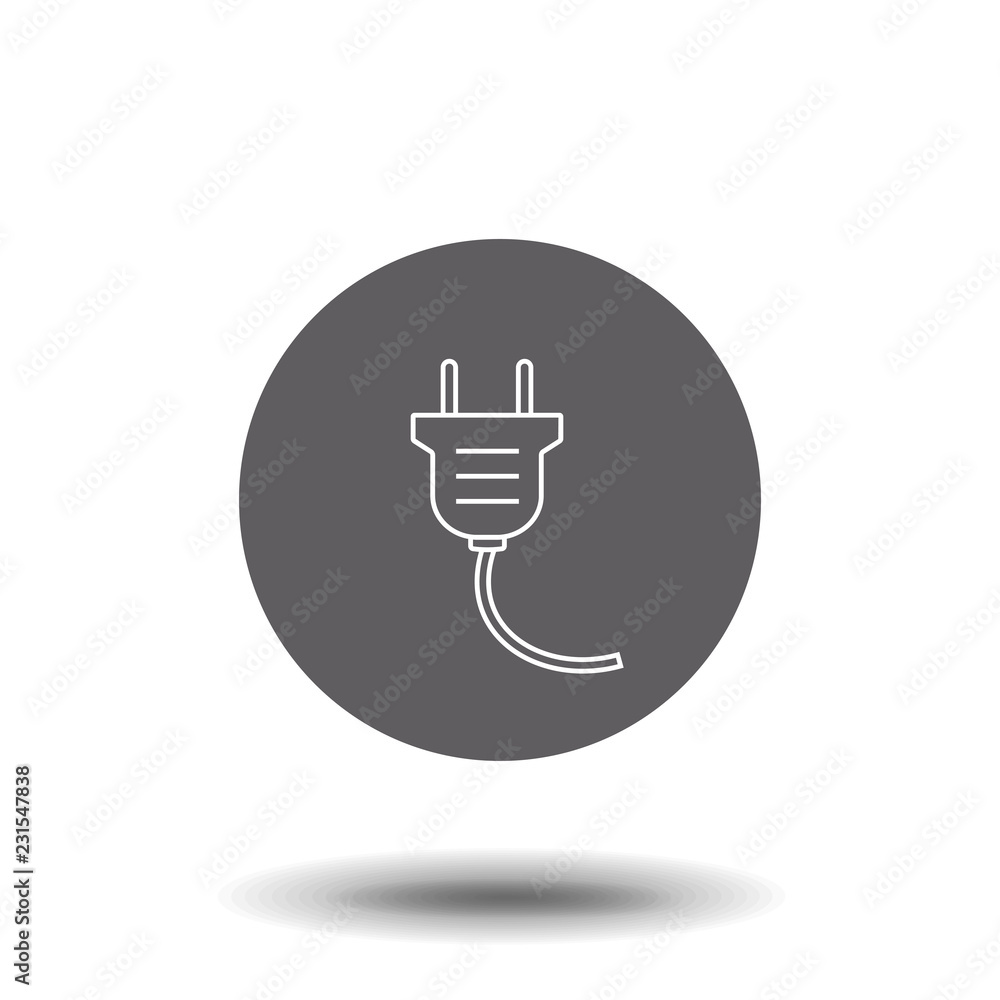 Aufkleber electric plug outline icon. linear style sign for mobile concept and web design. plug simple line ve