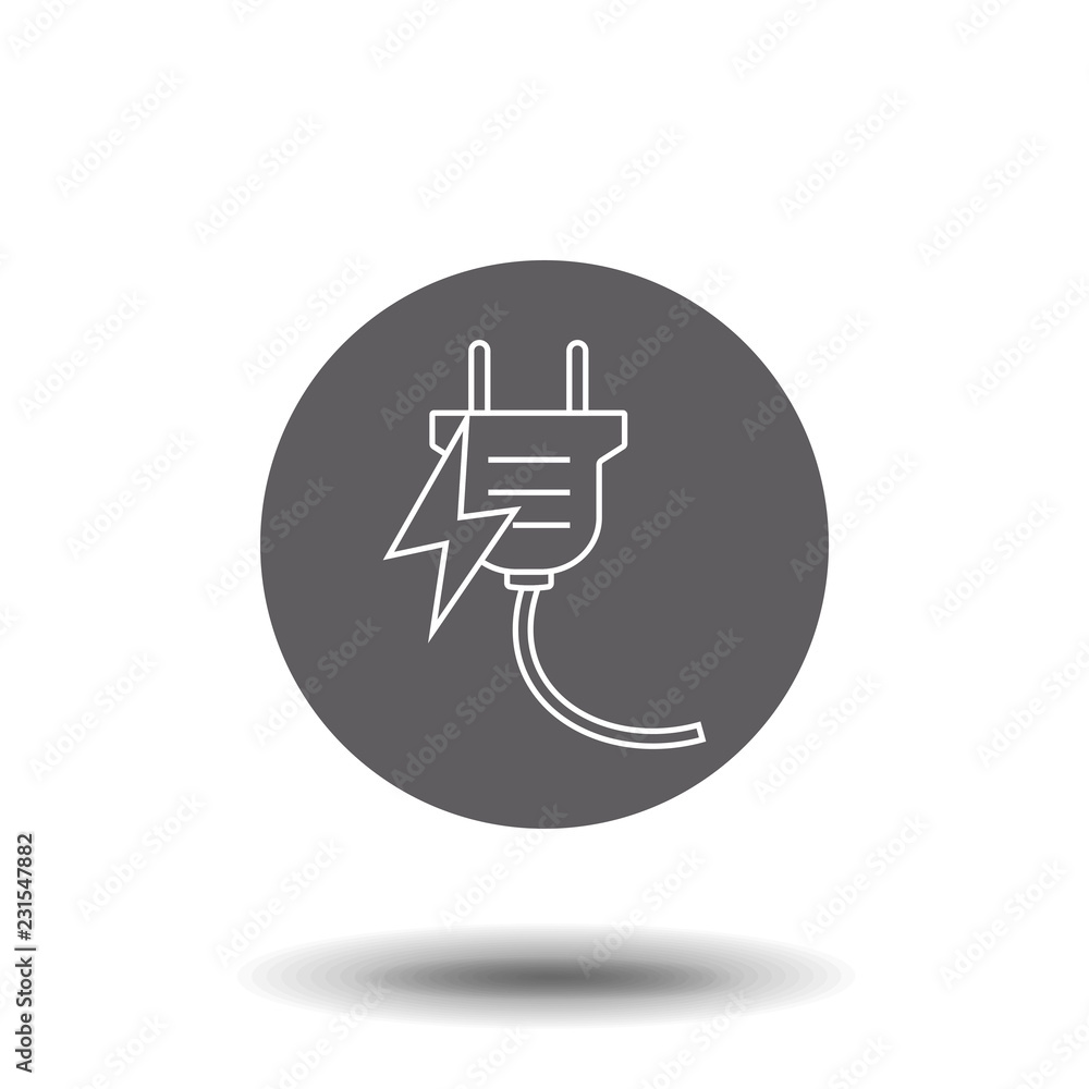 Poster electric plug outline icon. linear style sign for mobile concept and web design. plug simple line ve