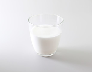 milk foam glass on a light background