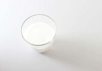 milk foam glass on a light background