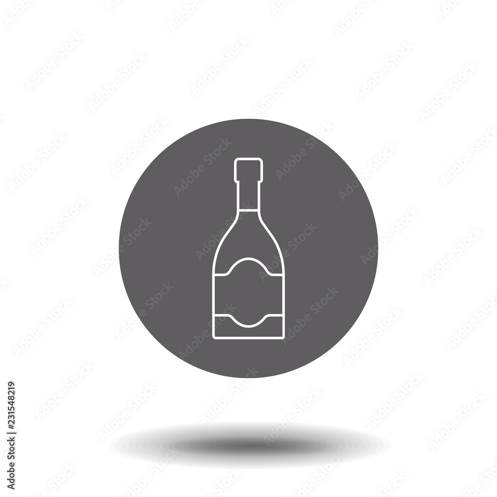 Poster champagne bottle line icon. linear style sign for mobile concept and web design. simple line vector 