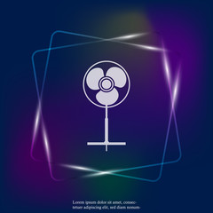 Vector neon light icon fan. Layers grouped for easy editing illustration. For your design.