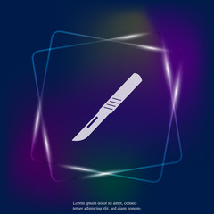 Vector neon light icon scalpel medical surgical. Layers grouped for easy editing illustration. For your design.