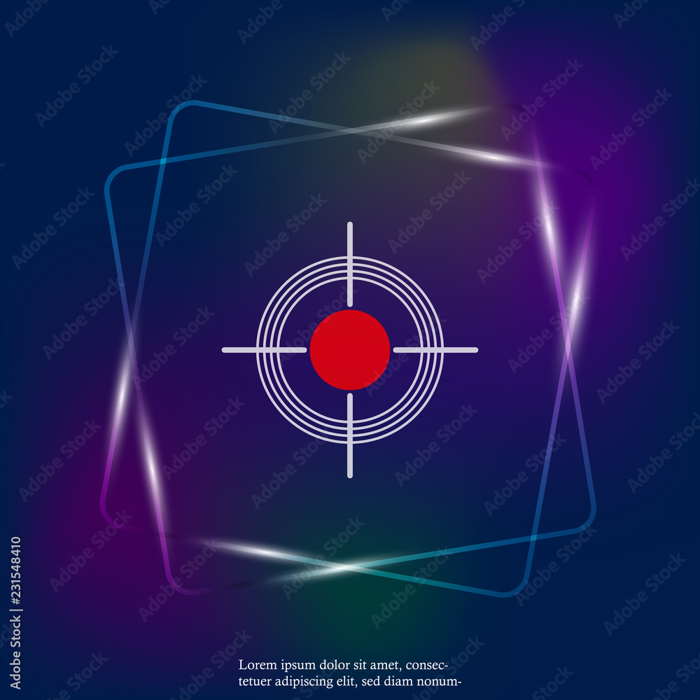 Poster target vector neon light icon. vector symbol of the target. layers grouped for easy editing illustra