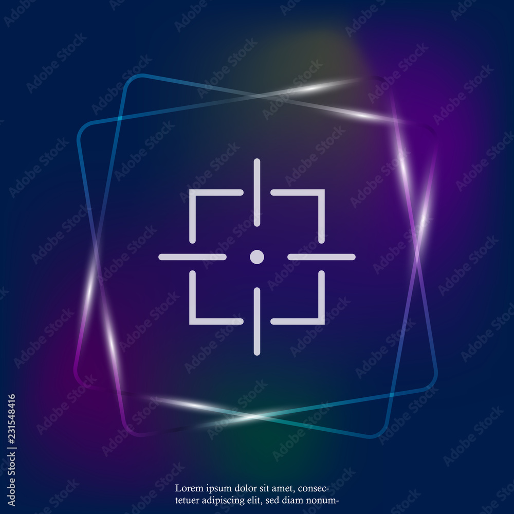 Poster target vector neon light icon. vector symbol of the target. layers grouped for easy editing illustra