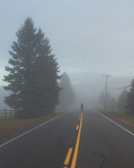 foggy roadscape with figure