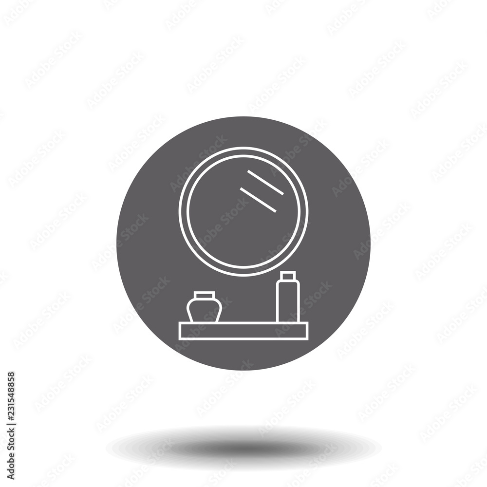 Poster mirror outline icon. linear style sign for mobile concept and web design. bathroom mirror simple lin