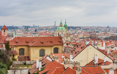 Obraz premium Prague cityscape seen from high point, Czech Republic..