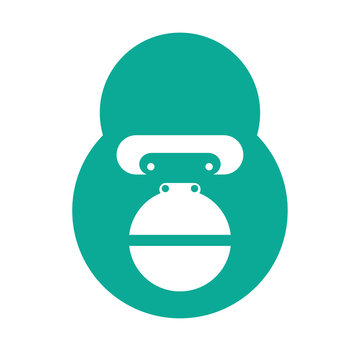 Affe - Gorilla - Icon, Piktogramm, grafisches Element - mint, gr&uuml;n