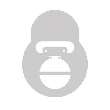 Affe - Gorilla - Icon, Piktogramm, grafisches Element - grau