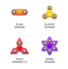 Fidget Hand Spinner Toys flat vector icons