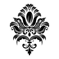 Vector damask element. Isolated damask central illistration. Classical luxury old fashioned damask ornament, royal victorian seamless texture for wallpapers, textile, wrapping.