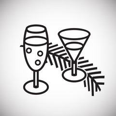 Christmas drink thin line on white background icon
