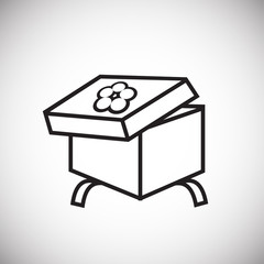 Christmas gift box on white background icon