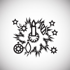 Christmas tree wreath with candle thin line on white background icon