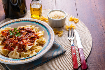 Delicious gravy pasta with bolognese sauce.