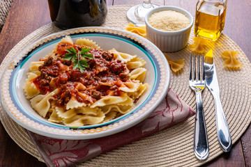 Delicious gravy pasta with bolognese sauce.