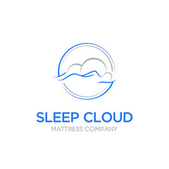 sleep on the cloud vector logo template design vector