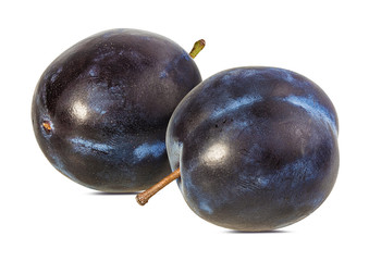 Fresh plum isolated on white background with clipping path