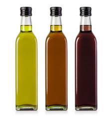 bottle oil glass isolated on white