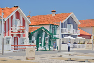Colorful houses in Aveiro, Portugal