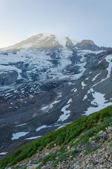 Mount Rainier at sunset light