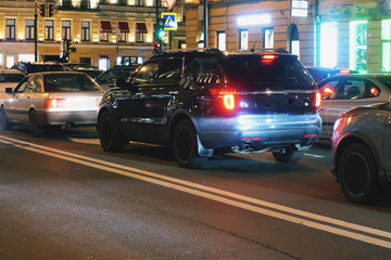 evening city traffic jam