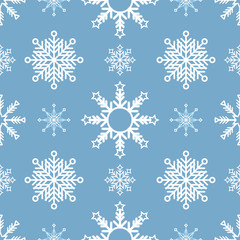 Fototapeta na wymiar Christmas seamless pattern with snowflakes