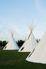 Indigenous Tee Pee on the Prairie at Sunset