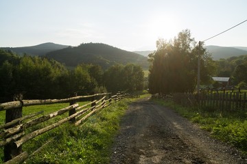 Wooden fence on the farm. Czech Republic