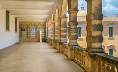 Scenic sight in Noto inside the Monastery of San Salvatore. Province of Syracuse, Sicily, Italy.