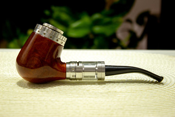 Electronic cigarette, electronic pipe, personal vaporizer, vaping device. e-pipe with blurred...