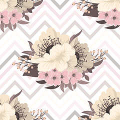 Trendy Seamless Floral Pattern in Vector illustration