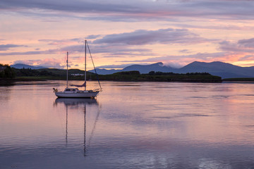 Sailboat at sunset