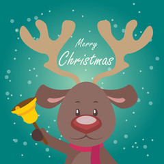 Obraz na płótnie Canvas Simple Christmas greeting with a cute reindeer